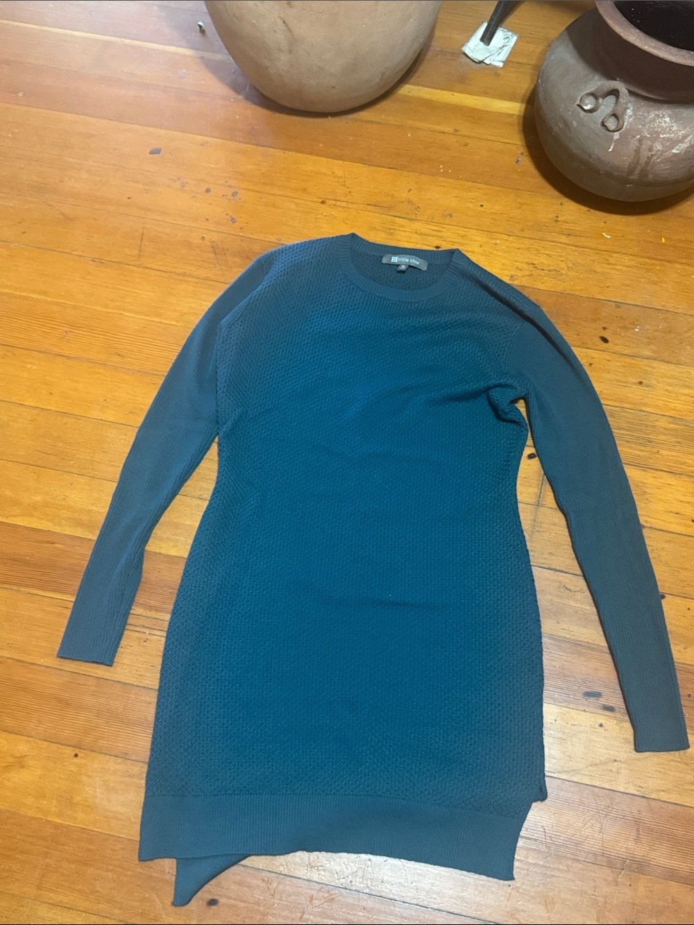 Title Nine Teal Crewneck Sweater Dress